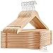 Produktbild Amber Home 20 Stück 44,5cm Natürliche Kleiderbügel aus Holz mit Stange und Nut, Robust Aufhänger für T-Shirt Hemd Anzug Mantel Kleid Hochzeit Trägertop