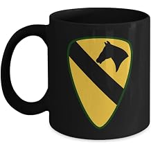 ARMY 1st Cavalry Division Coffee Mug - 1st CAV Insignia Black, 11oz