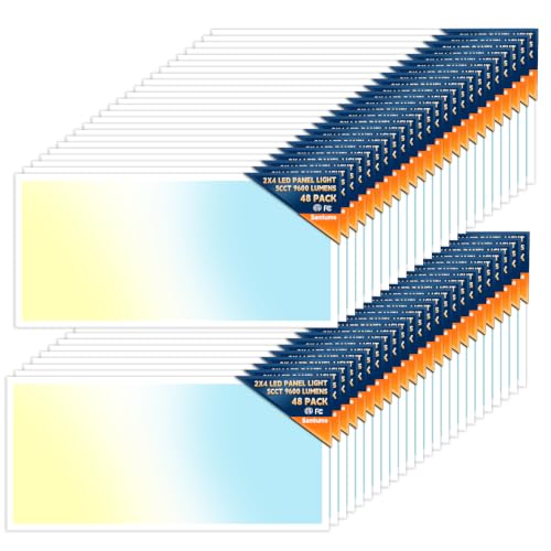 Samlume 2x4 LED Flat Panel Light, 5CCT 30-72W, 0-10V, Drop Ceiling, 48 Pack