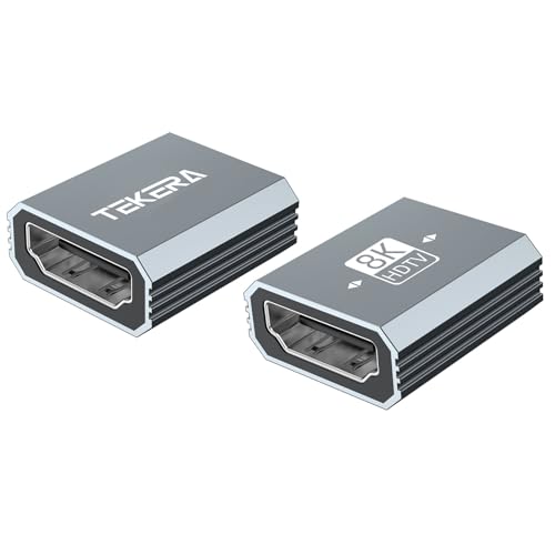 TEKERA 2-Pack HDMI 2.1 Coupler Female to Female Adapter, 8K@60Hz 4K@120Hz, 48Gbps High Speed HDMI Extension Connector, Compatible with TV, Gaming Console, Monitor
