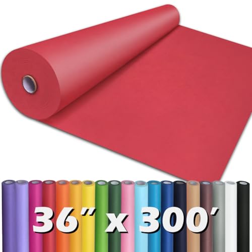 PerkHomy Red Kraft Paper Roll 36" x 300' (80gsm) for Gift Wrapping