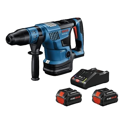 Bosch PROFACTOR 18V HITMAN GBH18V-36CK24 Cordless SDS-max 1-9/16 In. Rotary Hammer Kit with BiTurbo Brushless Technology, Includes (2) CORE18V 8.0 Ah PROFACTOR Performance Batteries