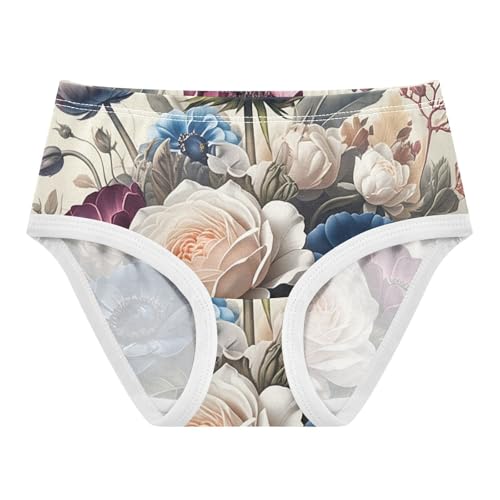 Stylish Girls Underwear Toddler 2t Cotton Panties for Girl Beautiful Colorful Floral Flowers Briefs Undies Kids - Main Image