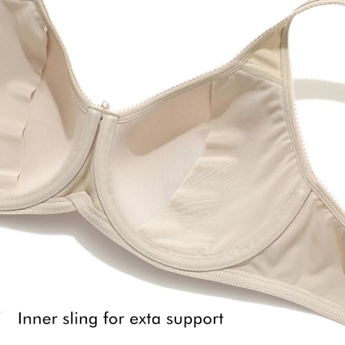 Image of DELIMIRA Women's Seamless Tshirt Plus Size Bras | Full Coverage, Underwire, Lightly Lined, Up to F