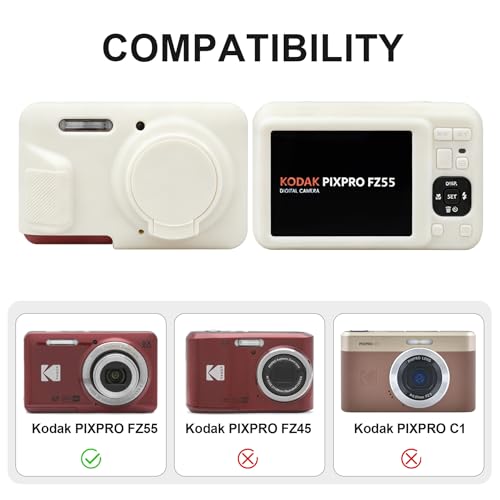 Kit de funda para cámara Kodak Pixpro FZ55 con estuche rígido y cubierta de silicona miniatura 3