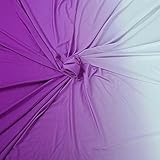 Tela de licra degradada de 2 tonos degradados para ropa latina, ropa deportiva, 150 cm por metro (morado a blanco)