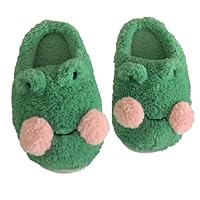 ZHUMCCY Frog Plush Slippers - Cute & Cozy House Slippers for Girls & Women