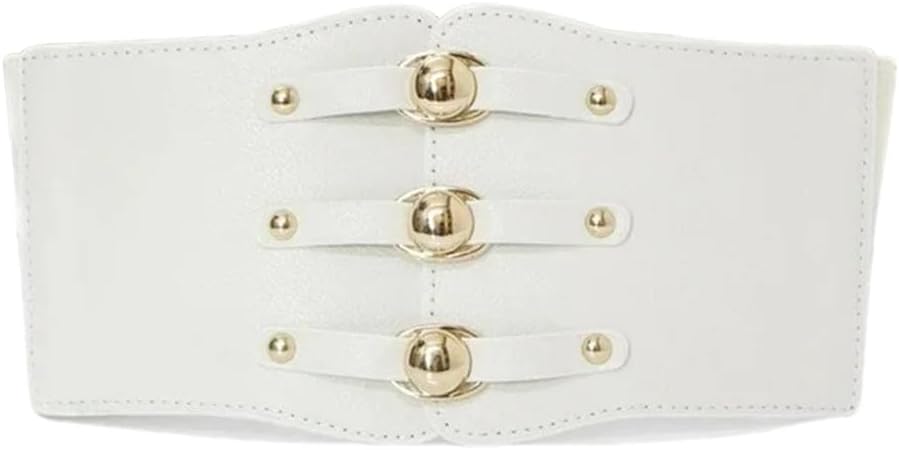 Women Ultra Wide Punk Pu Leather Slimming Body Belts Girdle Gothic Elastic Bustier Waistbands