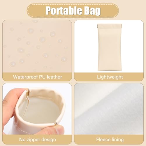 Image of Sightor Sunglass Case, 2 Pcs Soft Eyeglass Cases for Women Portable Squeeze Top Leather Glasses Pouch