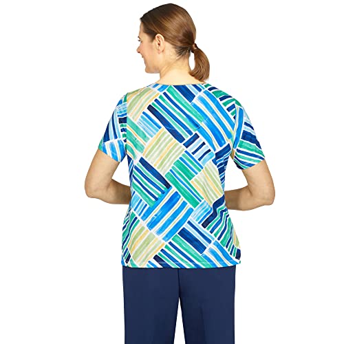 Haut patchwork rayé Alfred Dunner taille PS pour femme petite - 2