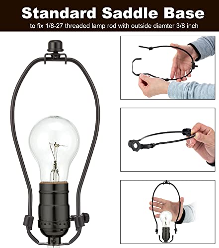 image for Qc 8 Inch Bronze Lamp Shade Harp Holder for Table and Floor Lamps, 2 S