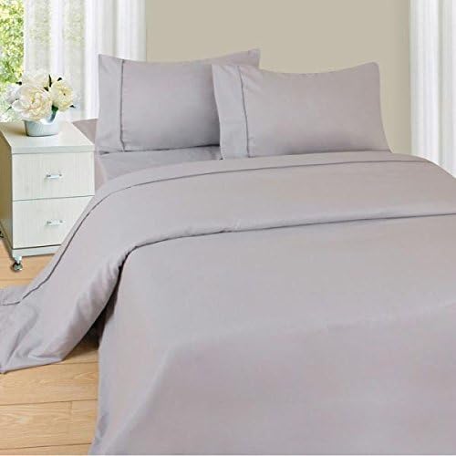 700-Thread-Count 100% Egyptian Cotton Sheets, Luxrious 6-PCs Sheet Set, Soft and Silky, Fits Mattress Upto 21-23'' Deep Pocket (Cal-King, Silver Grey)