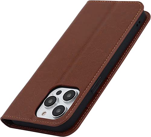 Housse iPhone 14 Plus en cuir marron clair aux finitions soignées