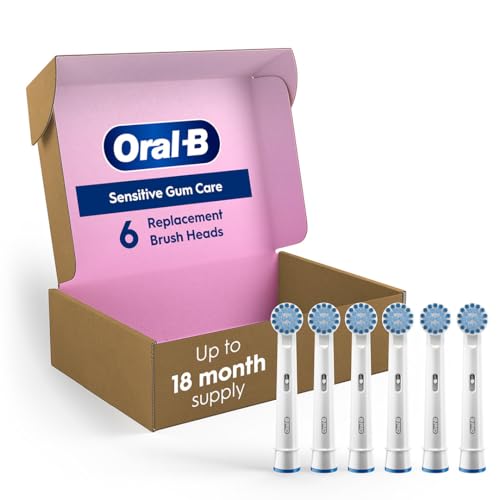 Image of Oral-B Sensitive Gum Care Replacement Brush Heads for an Oral-B Electric Toothbrush, Pack of 6