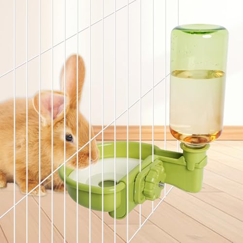 VANNON 16oz Pet Water Bottle, Gravity Dog Water Bowl Dispenser for Cage, Anti-Overflow Water Dispenser for Small Dogs, Cats, Rabbits and Other Small Animals, BPA Free, Gradient Green by Vannon - Image 8