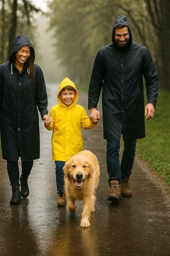 Vios Store Unisex Su Geçirmez Kapüşonlu Yağmurluk, Hafif ve Katlanabilir Yağmur Pançosu, Rüzgar Geçirmez Seyahat & Kamp Ceketi (Sarı) - Görsel 5