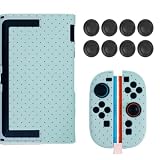 Zubehör-Set, kompatibel mit Nintendo Switch 2, gepunktet, PC-Hartschale und 8-teiliges Joystickkappen-Reparatur-Set für Handschutz, dünne Punkte