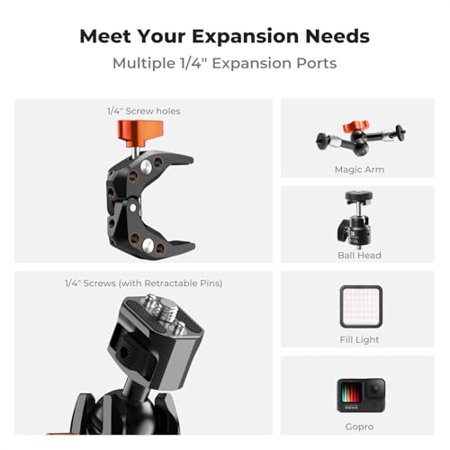 Image of K&F CONCEPT Double Super Clamp Camera Mount with 1 /4 inch Threads Metal Clamp