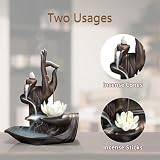 Zen Lotus Kominek do kadzidła typu backflow, z 10 sztukami kadzideł stożkowych, domowa ceramiczna podstawka typu backflow na kadzidło stożkowe (styl 1)