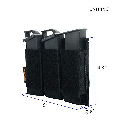Tactical Pistol Holster Universal Adjustable Tactical Open Top Triple Pistol Mag Pouch #TOP6