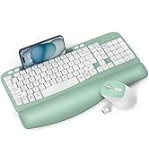 Wireless Keyboard and Mouse Combo, EAYBLLY 2.4G Ergonomic Quiet Keyboard Mouse Set, Split Keyboar...