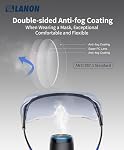 LANON Safety Les verres sur les verres,ANSI Objectifs Z87.1 avec anti-fog & Grattez, aidez-moi Protection, Gants de protection haute transmission, réglables