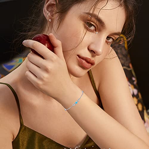 Angel Wings Bracelets For Women S925 Sterling Silver Heart Cubic Zircon Adjustable Chain Bracelet Crystal Jewelry Gift For Women Girls Christmas Birthday Gift #TOP3