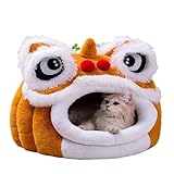 【Dance Lion Cats Bed - Multi-Pet Households More Flexible & Cost-Effective】With a roomy interior, it fits both cats and small dogs, meeting the needs of North American multi-pet families. Unlike “single-pet exclusive” beds, there’s no need to buy separate beds for cats and small dogs—reducing feeding costs while keeping pet supplies organized at home