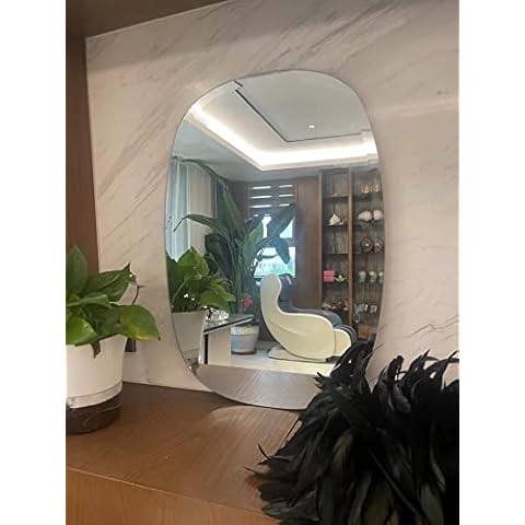 ABSWHLM Metal-Frame Wall Mirror Bathroom Mirror, Metal Frame Mirror Cover