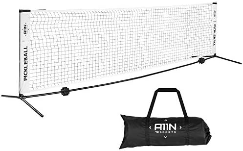 A11N Portable Pickleball Net for Driveway - Half Court Size, 11ft Net for Pickleball, Kids Tennis, Soccer Tennis