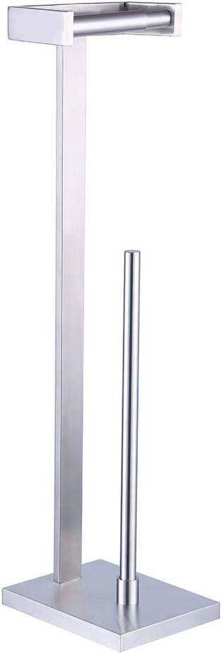 GERZWY Bathroom Free Standing Toilet Paper Holder Toilet Roll Holder for Bath SUS 304 Stainless Steel, Brushed Finish DZY005-LS