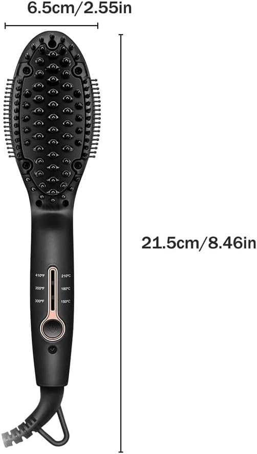 Plancha para Barba y Cabello con Cerámica, Rizador y Cepillo Eléctrico Caliente Profesional, Forma de Peine miniatura 7