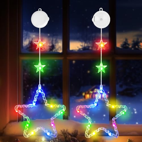 OUILA RGB LED Sterne Weihnachtsbeleuchtung Bunt, LED...