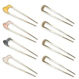 ELANE 8 Pcs Metal U-Shaped Decorative Hair Pins for Women Hair Accessories for Women Thick hair