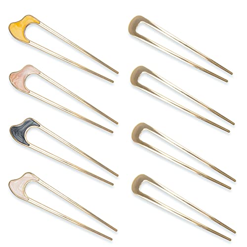 Elane 8 Pcs Metal U-Shaped Decorative Hair Pins For Women Hair Accessories For Women Thick Hair #TOP23