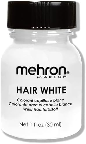 Mehron Hair White, Temporary Hair Paint for Old Age SFX
