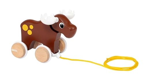 BRIO - Alce de arrastre,juegos para Empujar y caminar in Madera, Edad 12+ Meses