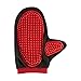 Mikki Dog, Cat Grooming Brush Glove for Short Hair Gentle Groom -Smooth N Stroke -Hair Remover Mitt,Black/red