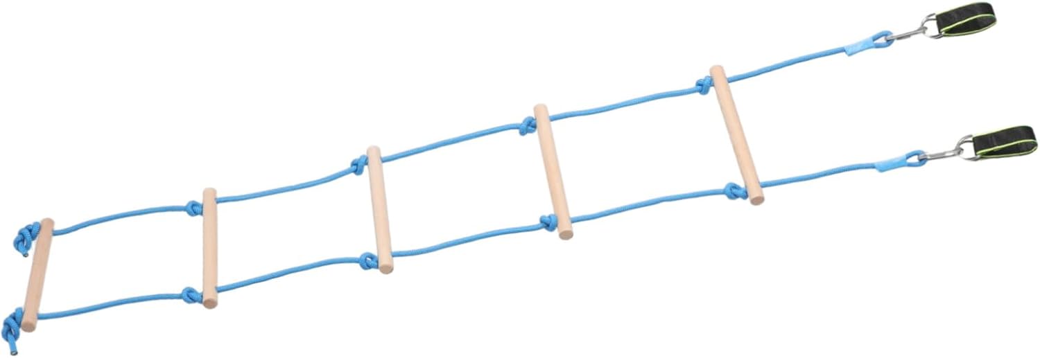 Wooden Playset Ladder 5-Step Kids Climbing Frame Accessory Indoor/Outdoor Swing Rope Ladder for Kids