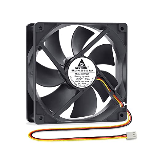 GDSTIME 120mm Lüfter 120mm CPU Lüfter 120mm 3 Pin Computer lüfter 120mm Gehäuselüfter 12V PC Lüfter 120 x 25mm CPU Kühler Bürstenloser Lüfter 1500 U/min für PSU TV Box Projektor GPU Cover