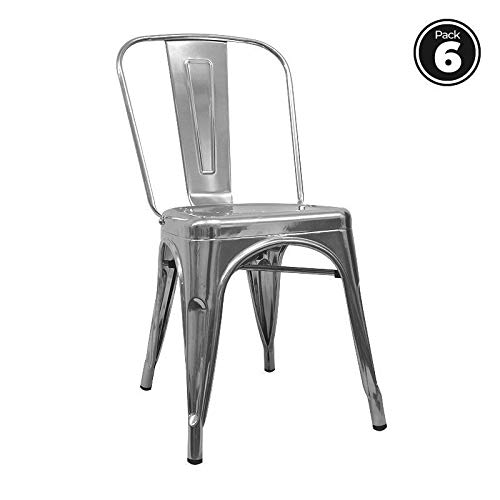 Regalos Miguel - Packs Sillas Comedor - Pack 6 Sillas Torix Metalizadas - Plata Metalizada - Envío Desde España