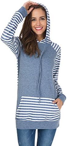 Titame Womens Casual Long Sleeve Sweatshirt Top Loose Hoodie Tunic with Pockets