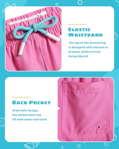Image of maamgic Boys Swim Trunks with Compression Liner Toddler Stretch Swim Shorts