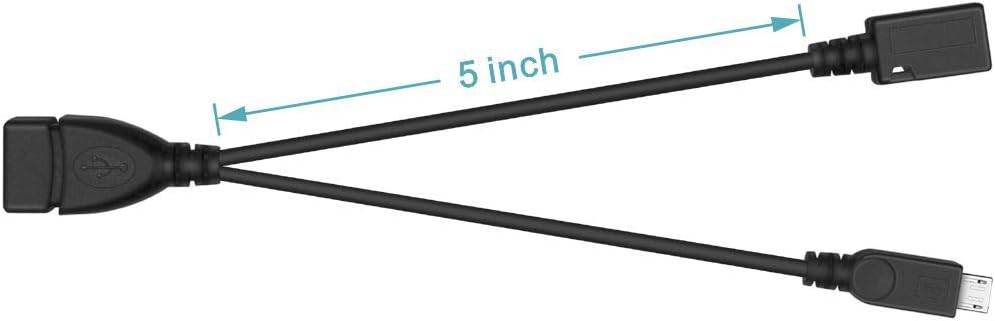 NECABLES 2 in 1 OTG Cable for TV Stick with Power Cord USB Type A Female to Micro USB Male and Female Also Compatible with Android and Windows Phone