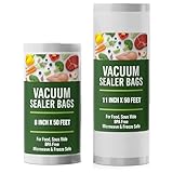 Vacuum Sealer Rolls, Sous Vide Food Bags, Two (2), Large 11