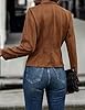 utcoco Women's Faux Suede Leather Jacket Casual Lo... #4