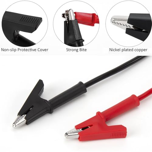 Multimeter Alligator Clips Test Leads,3Ft 600V/1000V Heavy Duty Banana Plug to Alligator Clips for Multimeter Test Leads for Fluke/AstroAI/INNOVA/Klein Meter Tester, Electrical Testing 2PCS by CNHIDEE - Image 5