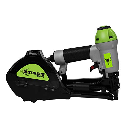Stinger CS150B Pneumatic Cap Stapler, 1" Caps, 5/8" to 1-1/2" Staples for Roofing Underlayment, Housewrap, and Insulation (136012)… by STINGER - Used condition - US$212.67