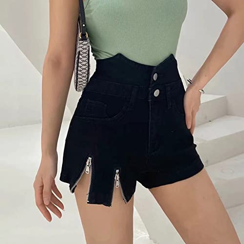 Short en denim taille haute pour affiner la silhouette confortablement - 4