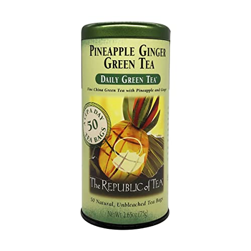 The Republic Of Tea – Pineapple Ginger Daily Green Tea, 50 Tea Bag Tin #TOP6